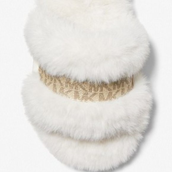MICHAEL Michael Kors Shoes - Michael Kors Scarlett Faux Fur Slide Sandal Color - Cream  Size 10 M New In Box